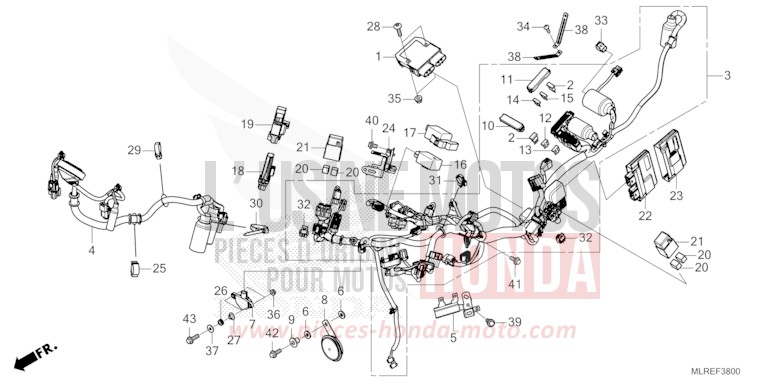 WIRE HARNESS for Hornet 500 PEARL HIMALAYAS WHITE (NHA87) from 2024
